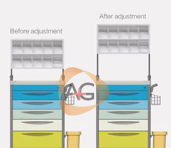 Anesthesia Trolley MAT004 Height Difference
